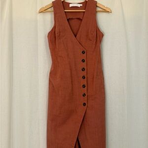 Astr Sleeveless Button Midi Dress